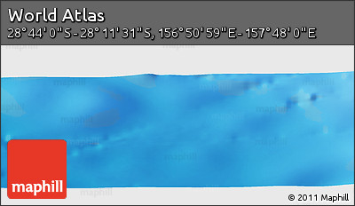 Physical Panoramic Map of the Area around 28° 27' 45" S, 157° 19' 29" E