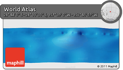 Shaded Relief Panoramic Map of the Area around 28° 27' 45" S, 157° 10' 30" W