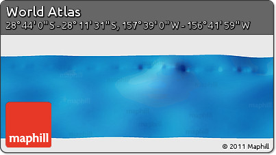 Shaded Relief Panoramic Map of the Area around 28° 27' 45" S, 157° 10' 30" W