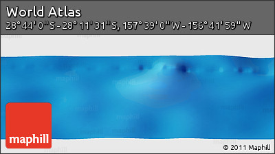 Shaded Relief Panoramic Map of the Area around 28° 27' 45" S, 157° 10' 30" W