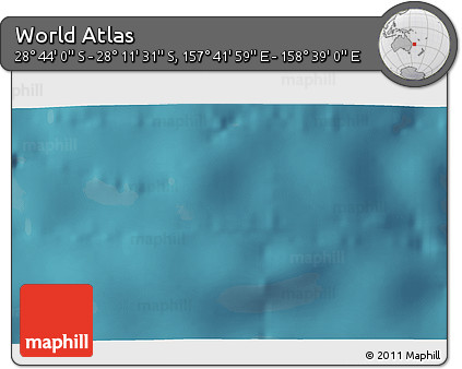 Satellite 3D Map of the Area around 28° 27' 45" S, 158° 10' 30" E