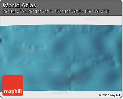 Satellite 3D Map of the Area around 28° 27' 45" S, 158° 10' 30" E