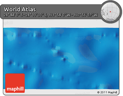 Physical 3D Map of the Area around 28° 27' 45" S, 161° 25' 30" W