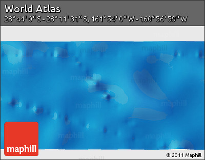 Physical 3D Map of the Area around 28° 27' 45" S, 161° 25' 30" W