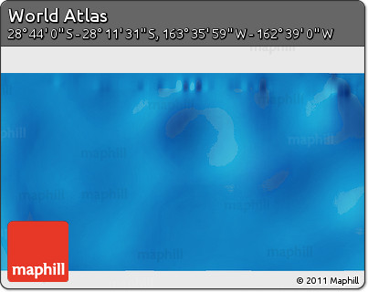 Physical 3D Map of the Area around 28° 27' 45" S, 163° 7' 30" W