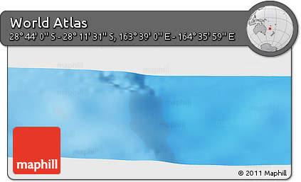 Physical Panoramic Map of the Area around 28° 27' 45" S, 164° 7' 30" E