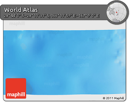 Physical 3D Map of the Area around 28° 27' 45" S, 166° 40' 30" E