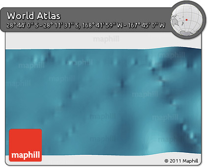 Satellite 3D Map of the Area around 28° 27' 45" S, 168° 13' 29" W
