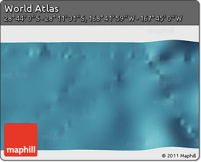 Satellite 3D Map of the Area around 28° 27' 45" S, 168° 13' 29" W