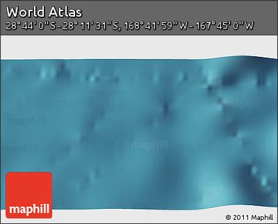Satellite 3D Map of the Area around 28° 27' 45" S, 168° 13' 29" W