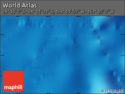 Physical Map of the Area around 28° 27' 45" S, 168° 13' 29" W