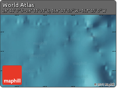 Satellite Map of the Area around 28° 27' 45" S, 168° 13' 29" W