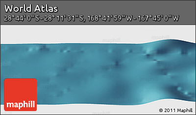 Satellite Panoramic Map of the Area around 28° 27' 45" S, 168° 13' 29" W