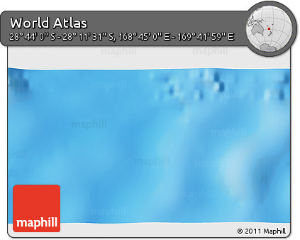 Physical 3D Map of the Area around 28° 27' 45" S, 169° 13' 29" E