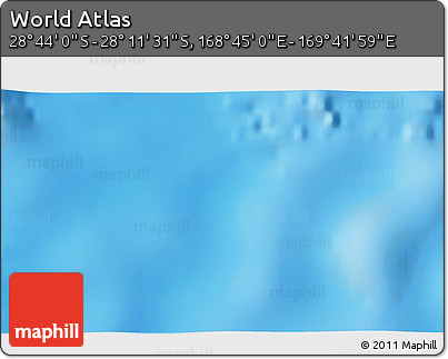 Physical 3D Map of the Area around 28° 27' 45" S, 169° 13' 29" E
