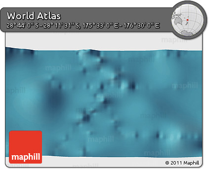 Satellite 3D Map of the Area around 28° 27' 45" S, 176° 1' 30" E