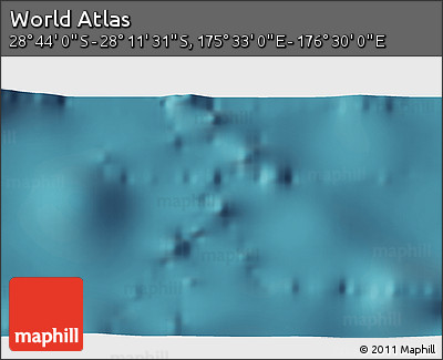 Satellite 3D Map of the Area around 28° 27' 45" S, 176° 1' 30" E