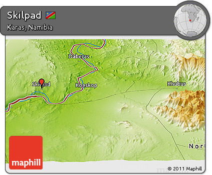 Physical Panoramic Map of Skilpad