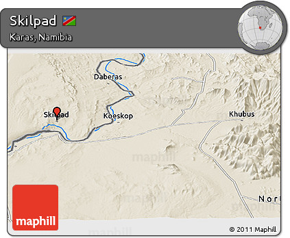 Shaded Relief Panoramic Map of Skilpad