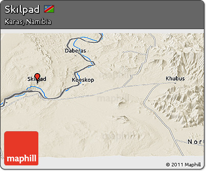 Shaded Relief Panoramic Map of Skilpad