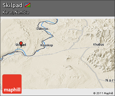 Shaded Relief Panoramic Map of Skilpad