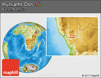 Physical Location Map of Huniams Oos