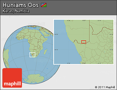 Savanna Style Location Map of Huniams Oos