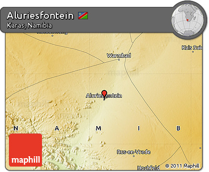 Physical Map of Aluriesfontein