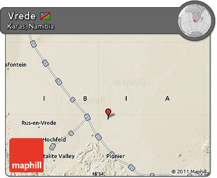 Shaded Relief Map of Vrede