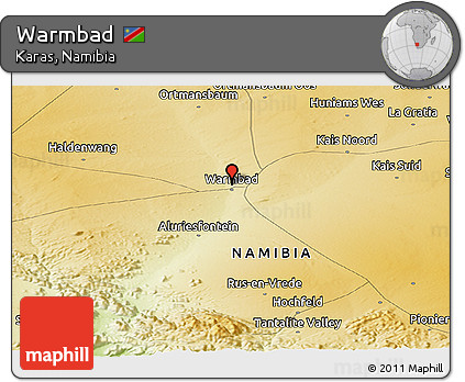 Physical Panoramic Map of Warmbad