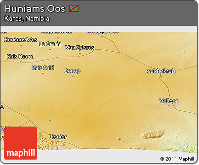 Physical Panoramic Map of Huniams Oos