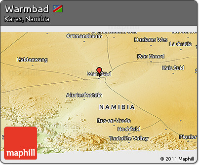 Physical Panoramic Map of Warmbad