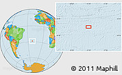 Political Location Map of the area around 28° 27' 45" S, 21° 10' 29" W
