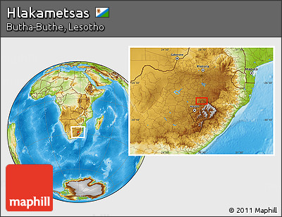Physical Location Map of Hlakametsas
