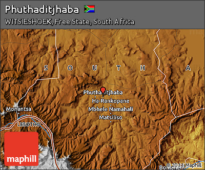 Physical Map of Phuthaditjhaba