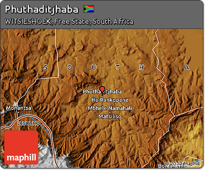 Physical Map of Phuthaditjhaba
