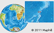 Physical Location Map of the area around 28° 27' 45" S, 2° 37' 30" E