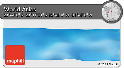 Shaded Relief Panoramic Map of the Area around 28° 27' 45" S, 32° 13' 30" W