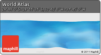 Shaded Relief Panoramic Map of the Area around 28° 27' 45" S, 32° 13' 30" W