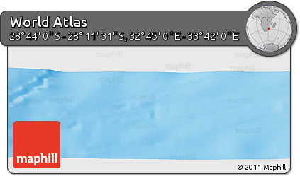 Physical Panoramic Map of the Area around 28° 27' 45" S, 33° 13' 30" E