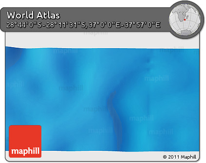 Physical 3D Map of the Area around 28° 27' 45" S, 37° 28' 30" E