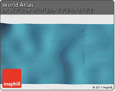 Satellite 3D Map of the Area around 28° 27' 45" S, 37° 28' 30" E