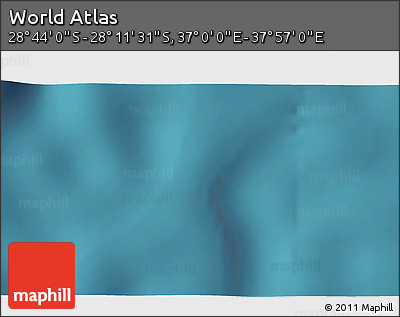 Satellite 3D Map of the Area around 28° 27' 45" S, 37° 28' 30" E