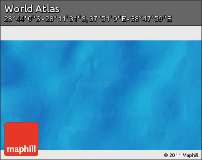 Physical 3D Map of the Area around 28° 27' 45" S, 38° 19' 30" E