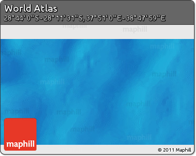 Physical 3D Map of the Area around 28° 27' 45" S, 38° 19' 30" E