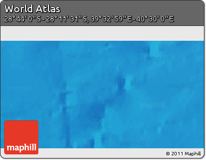 Physical 3D Map of the Area around 28° 27' 45" S, 40° 1' 29" E