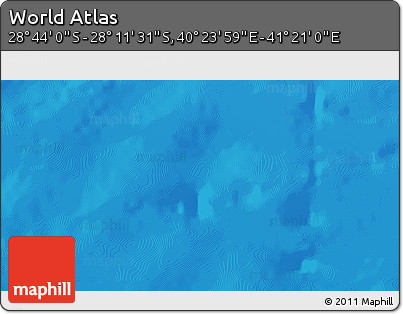 Physical 3D Map of the Area around 28° 27' 45" S, 40° 52' 30" E