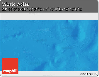 Physical 3D Map of the Area around 28° 27' 45" S, 41° 43' 30" E
