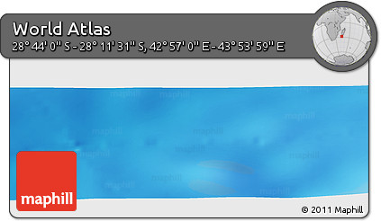 Physical Panoramic Map of the Area around 28° 27' 45" S, 43° 25' 29" E