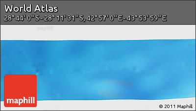 Physical Panoramic Map of the Area around 28° 27' 45" S, 43° 25' 29" E